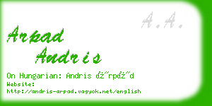 arpad andris business card